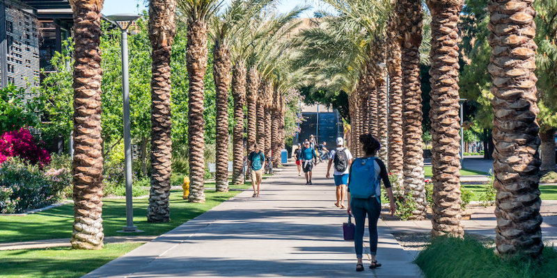 Students on the campus of Arizona State University